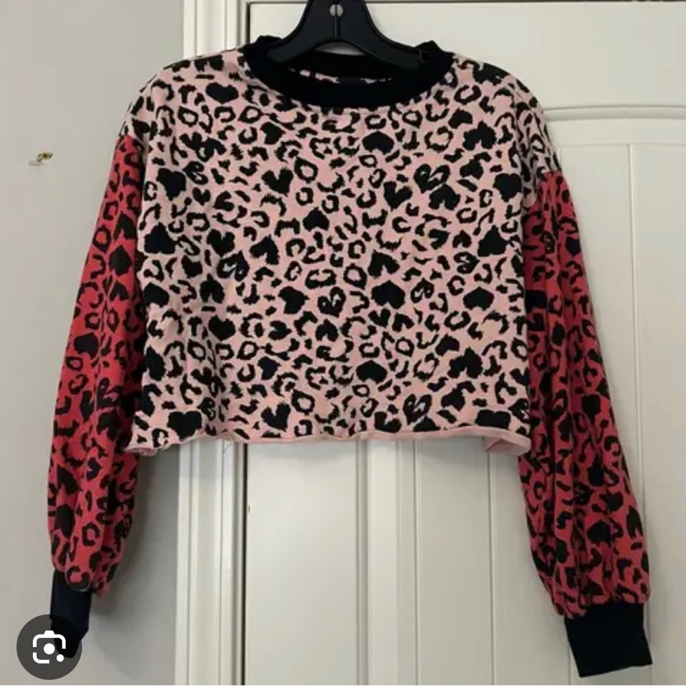 BEACH RIOT Stylish Leopard Print Women's Top - Pink and Red